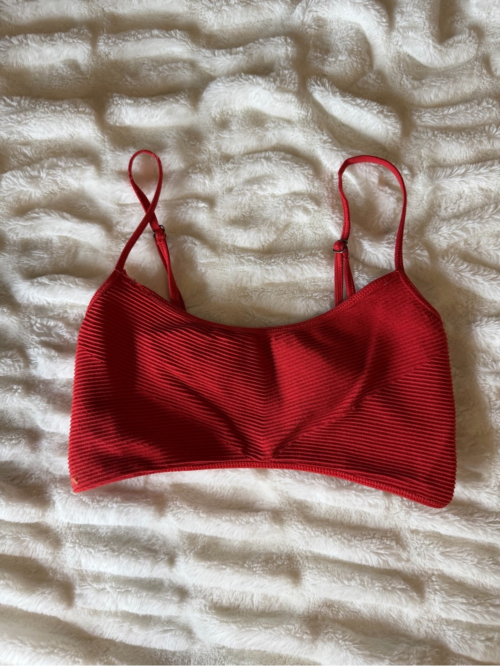 Urban Outfitters Red Ribbed Crop Bralette